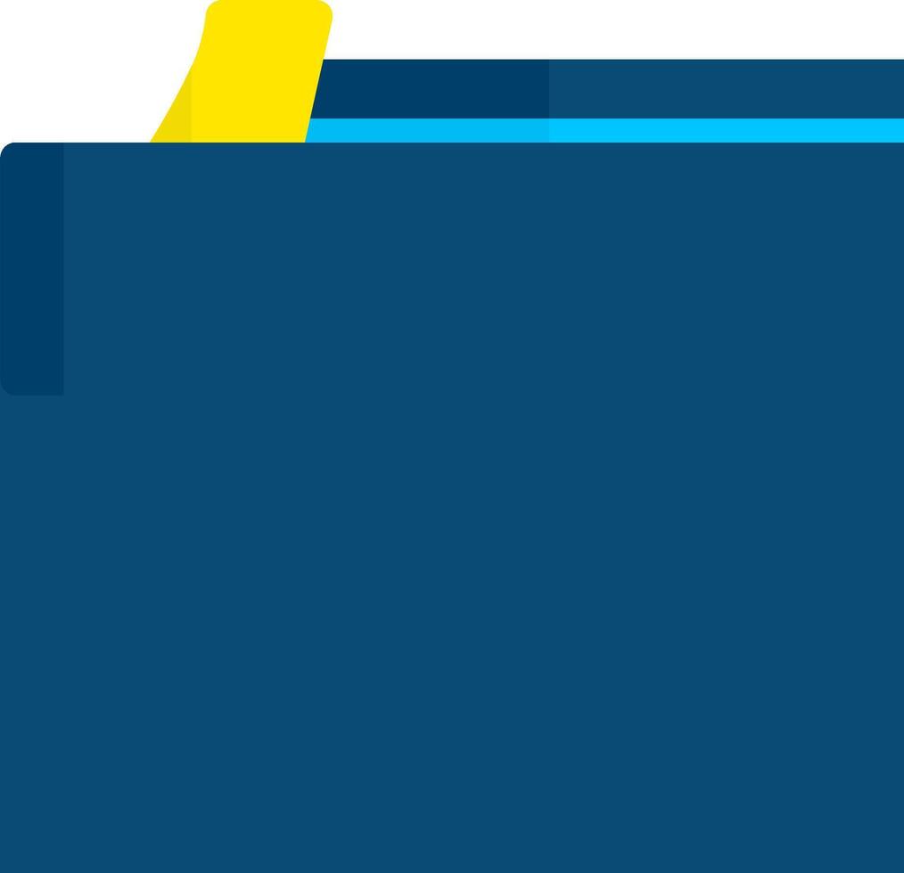 A blue folder with a yellow sticky note vector