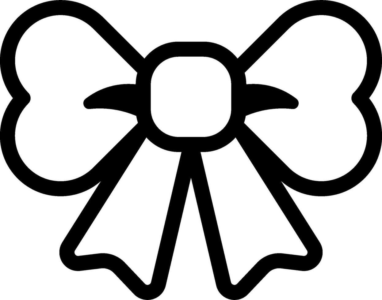 A black and white drawing of a bow vector