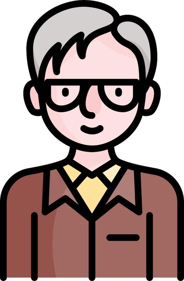 An old man with glasses and a tie vector