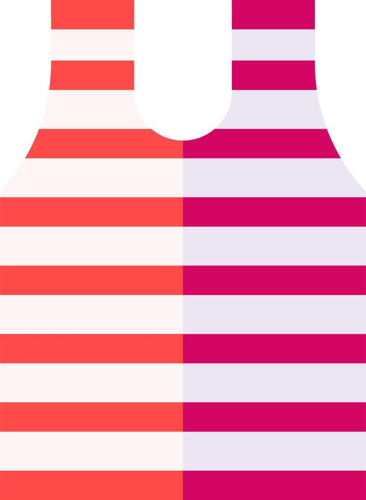 A red and white striped bag with a pink stripe vector