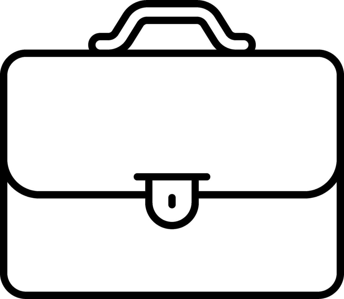 A black and white illustration of a briefcase vector