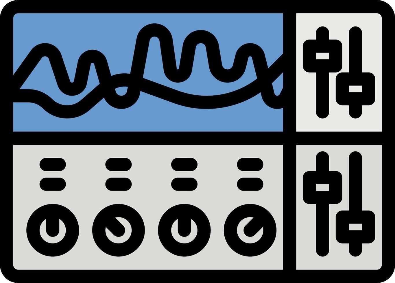 A black and white icon of a mixer vector