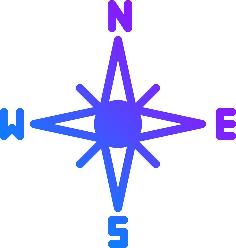 A compass with the words north and south vector