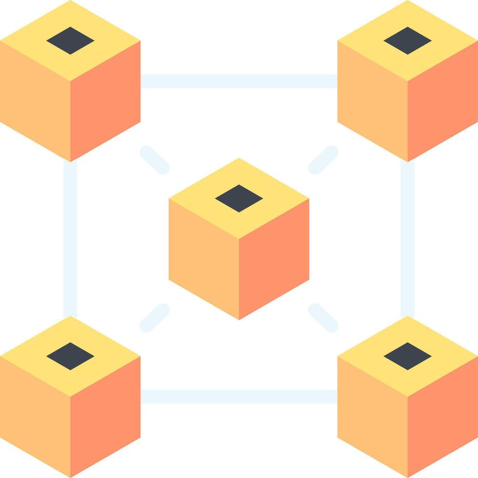 A group of orange cubes with a black square in the middle vector