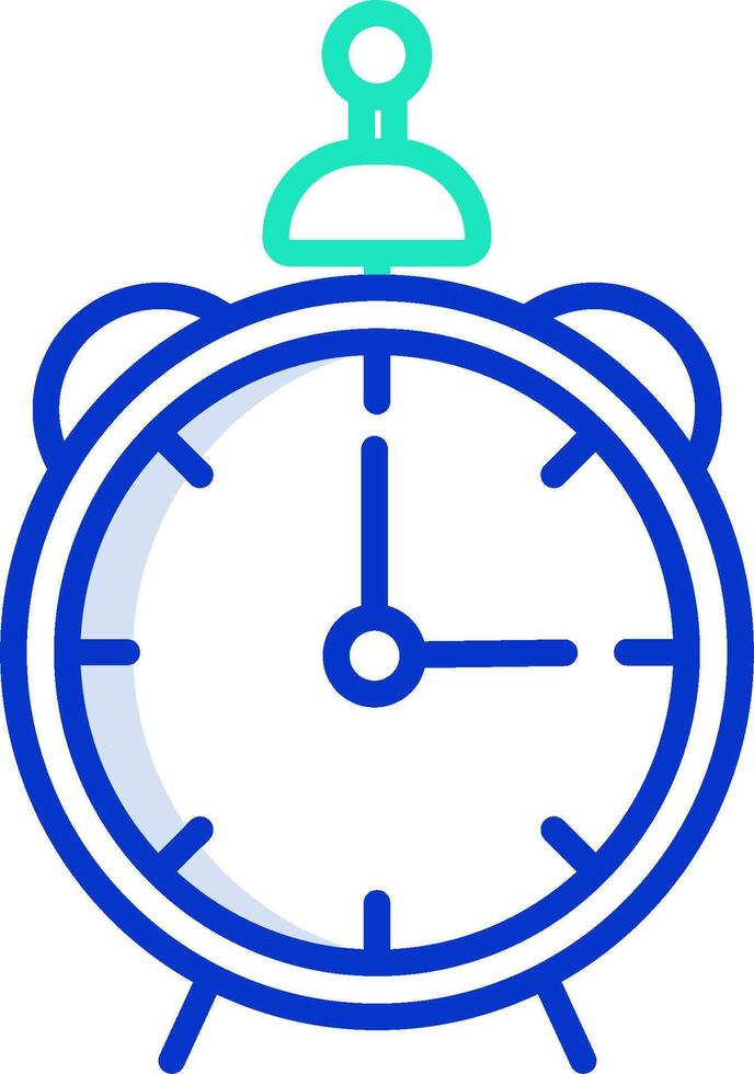 A clock with a blue and green light on top vector