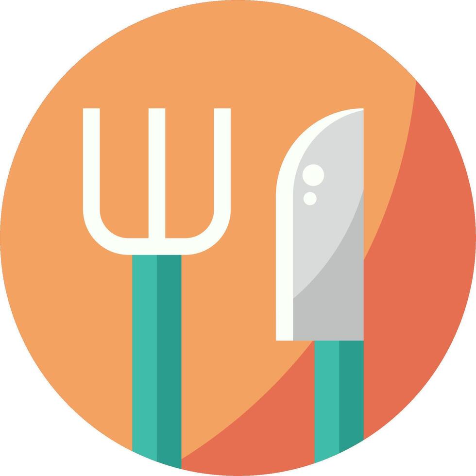 A flat icon of a fork and knife vector