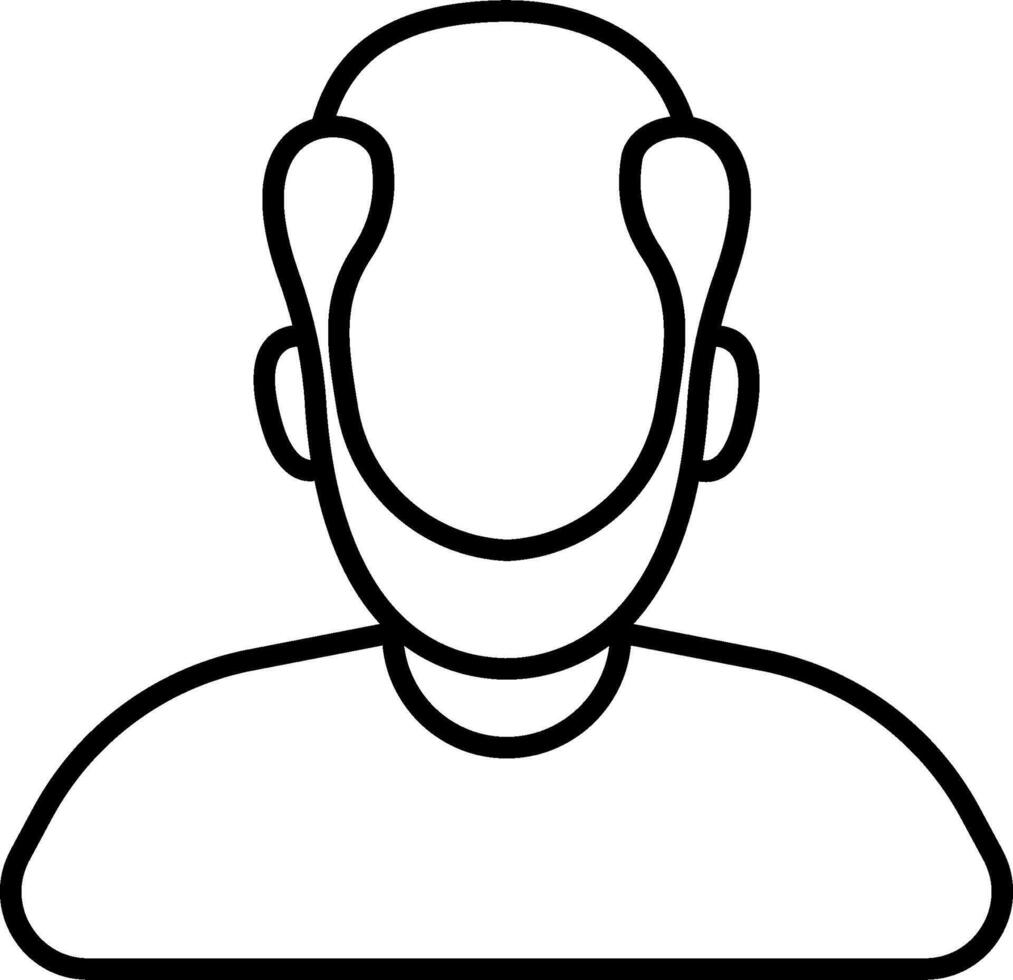A man with a beard is shown in a line drawing vector