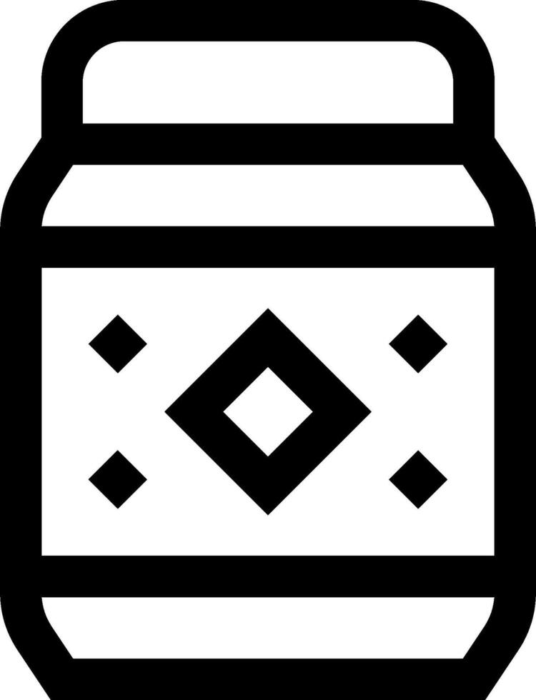 A jar with a black and white design vector