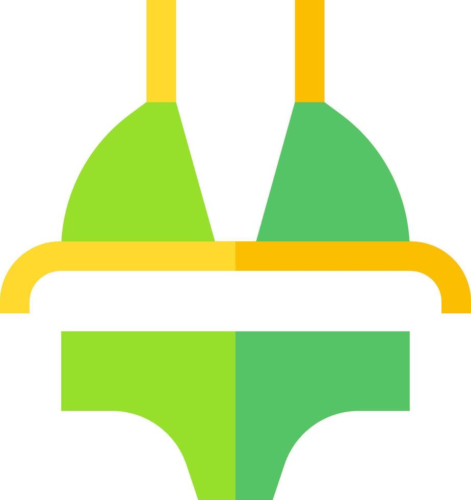 A green bikini with a yellow band vector