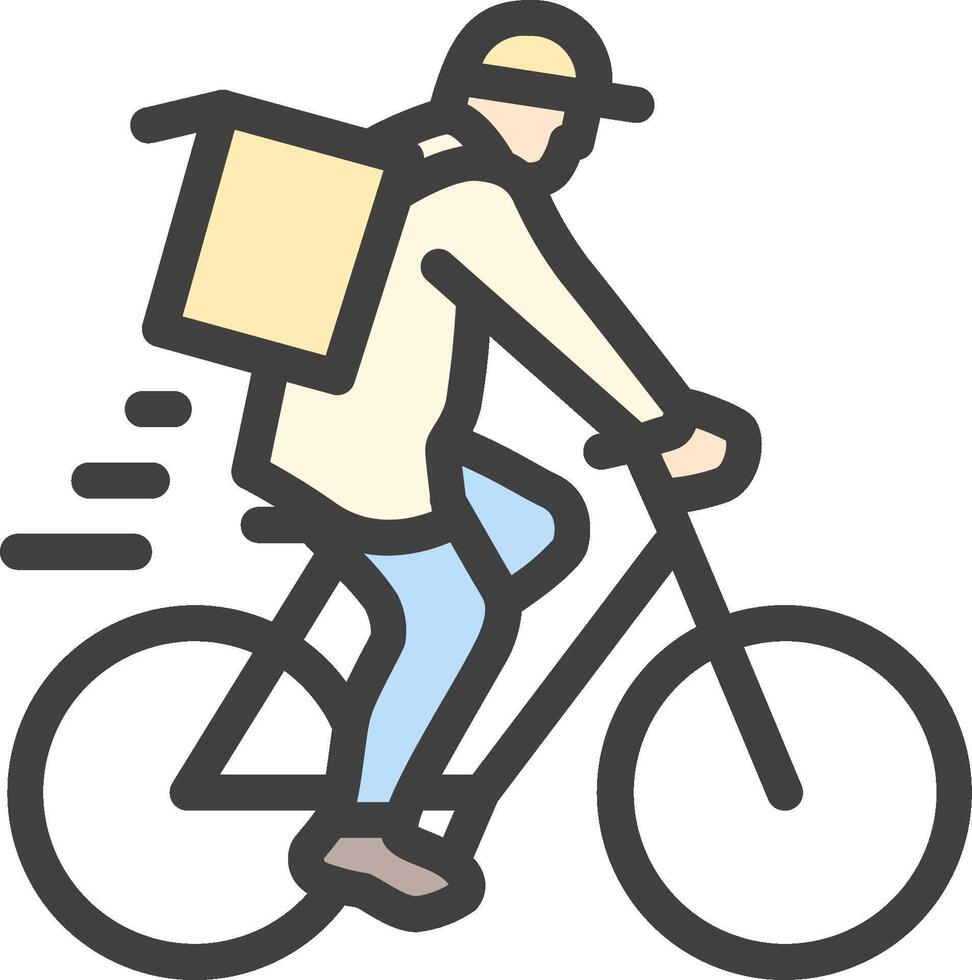 Delivery man on bike with box on back vector