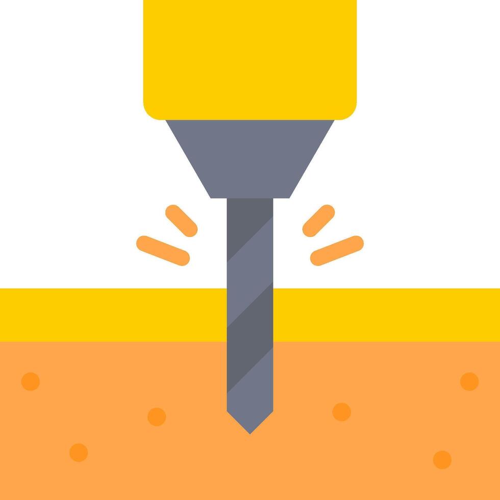 A drill is drilling into a piece of wood vector