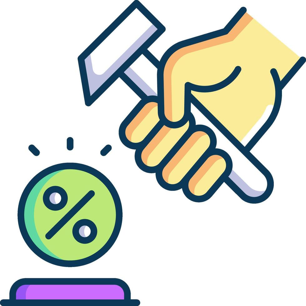 Hand hammering a ball with a hammer vector