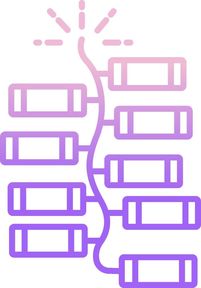 A diagram of a network with a light coming from the top vector