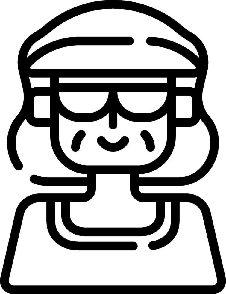 A woman wearing glasses and a hat vector