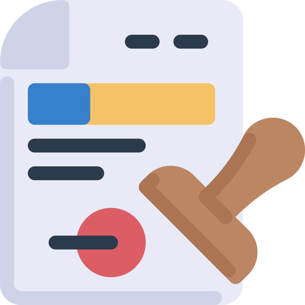 A stamp and paper with a rubber stamp vector