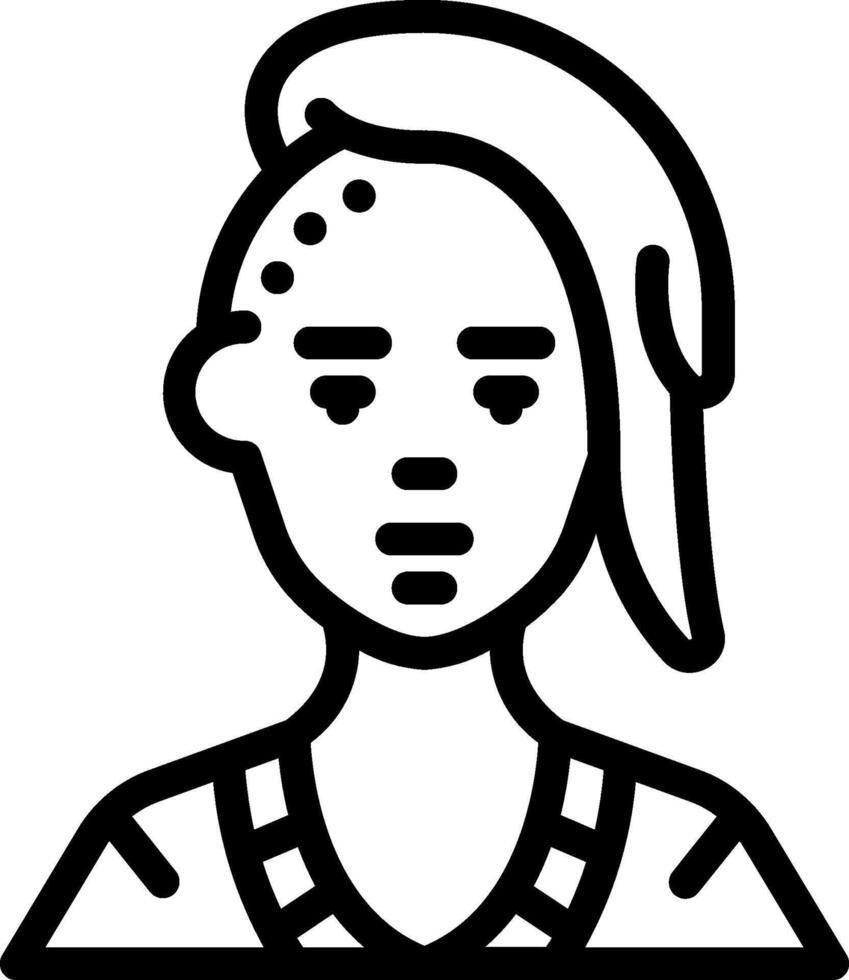 A woman with a shaved head icon vector