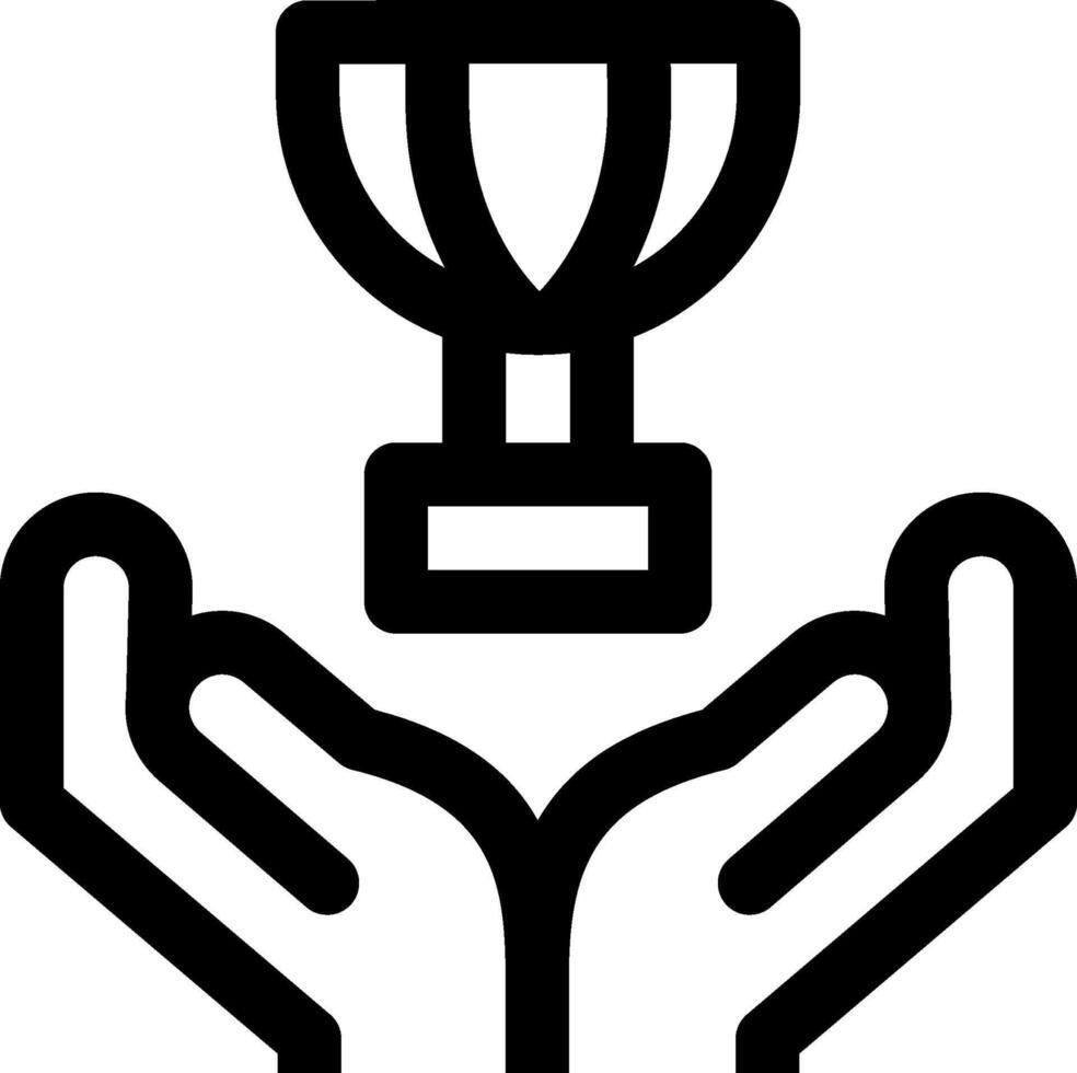 Hands holding a trophy icon vector