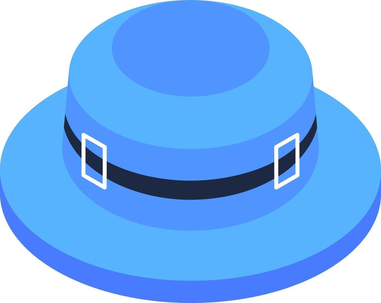 A blue hat with a black belt vector
