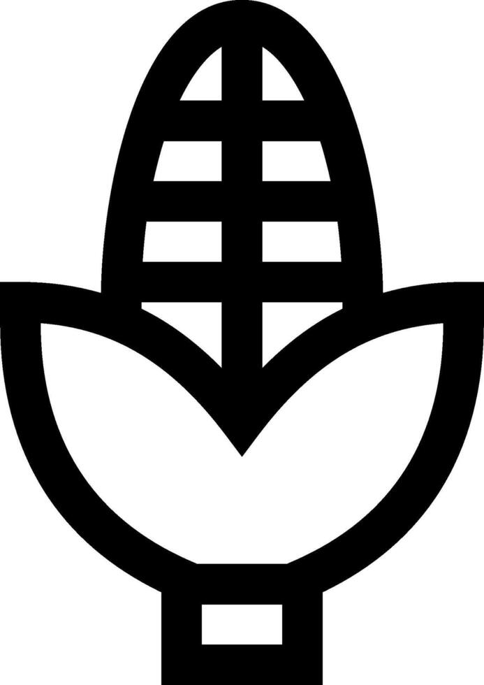 A black and white logo of a corn plant vector