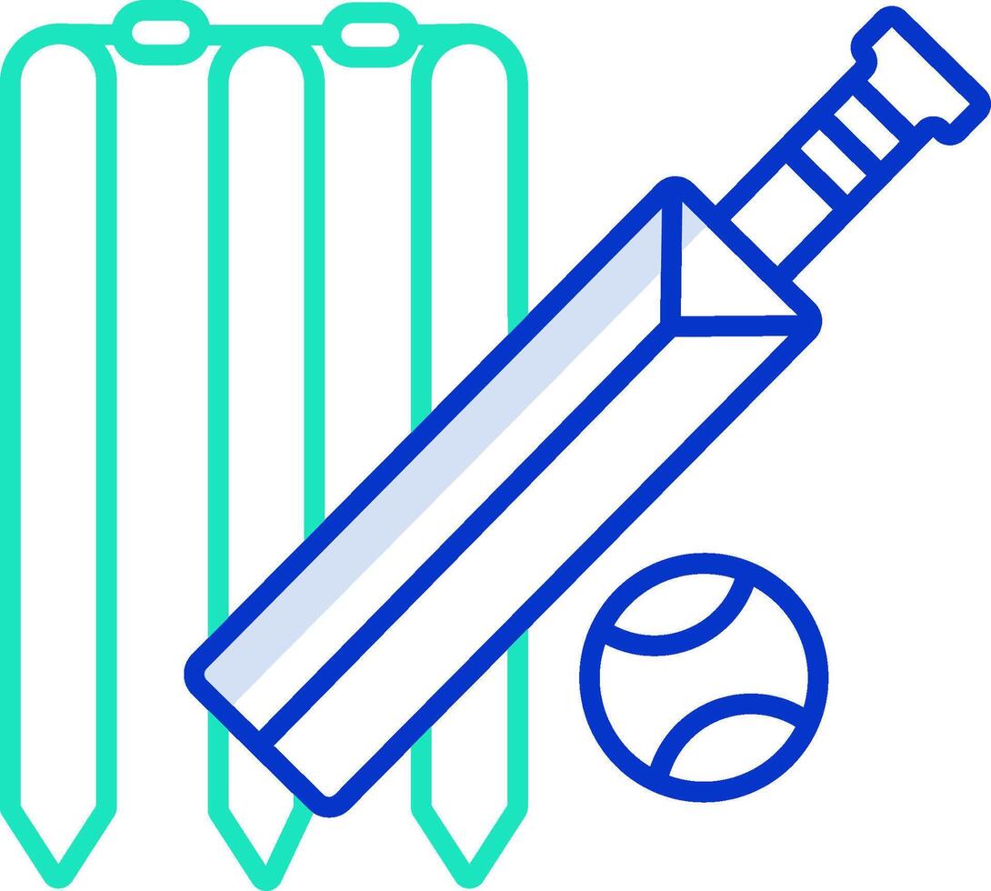 Cricket bat, ball and wickets vector