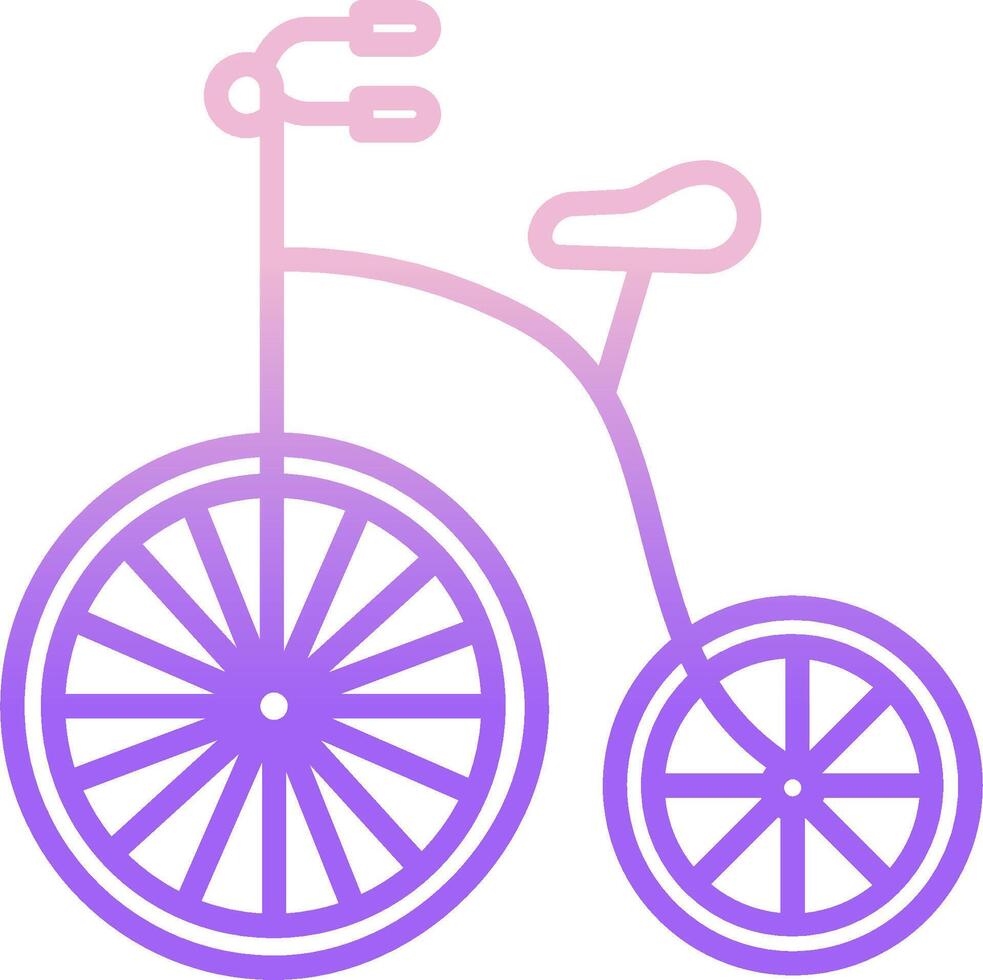 A purple bicycle with a pink wheel vector