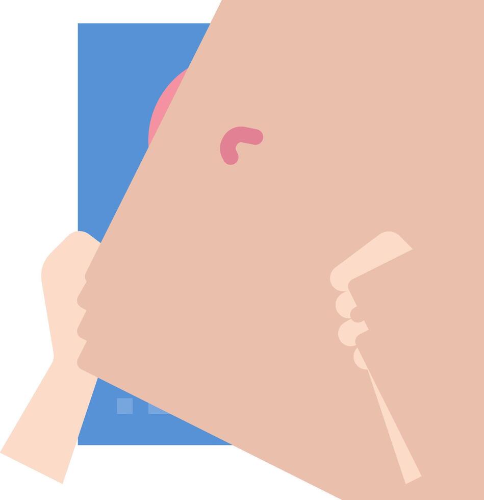 A person holding a piece of paper with a pink heart on it vector