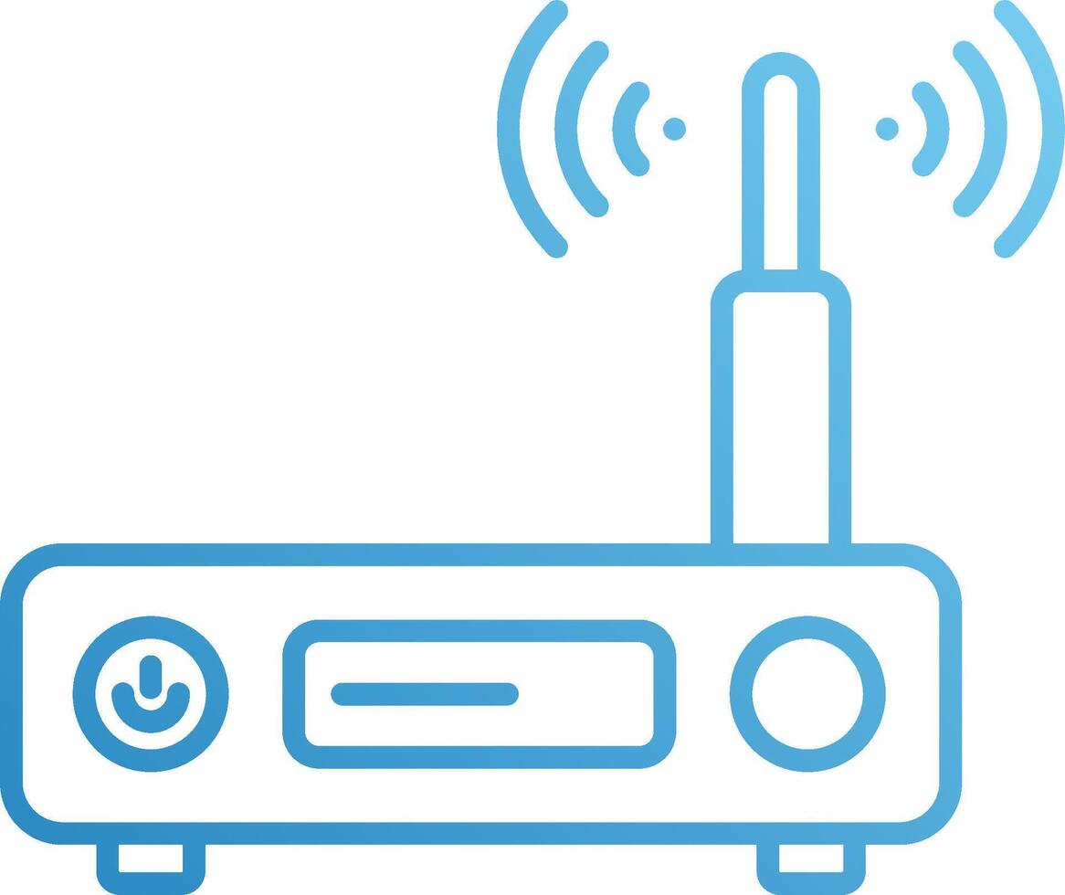 A wireless router with a blue outline vector