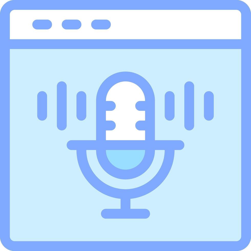 A microphone icon on a web page vector