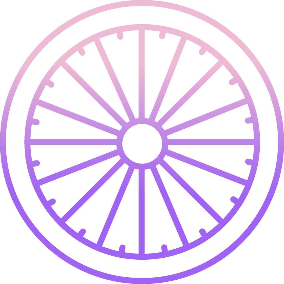 A bicycle wheel with a purple and pink gradient vector