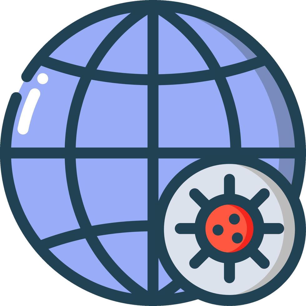 A globe with a wheel and a red button vector