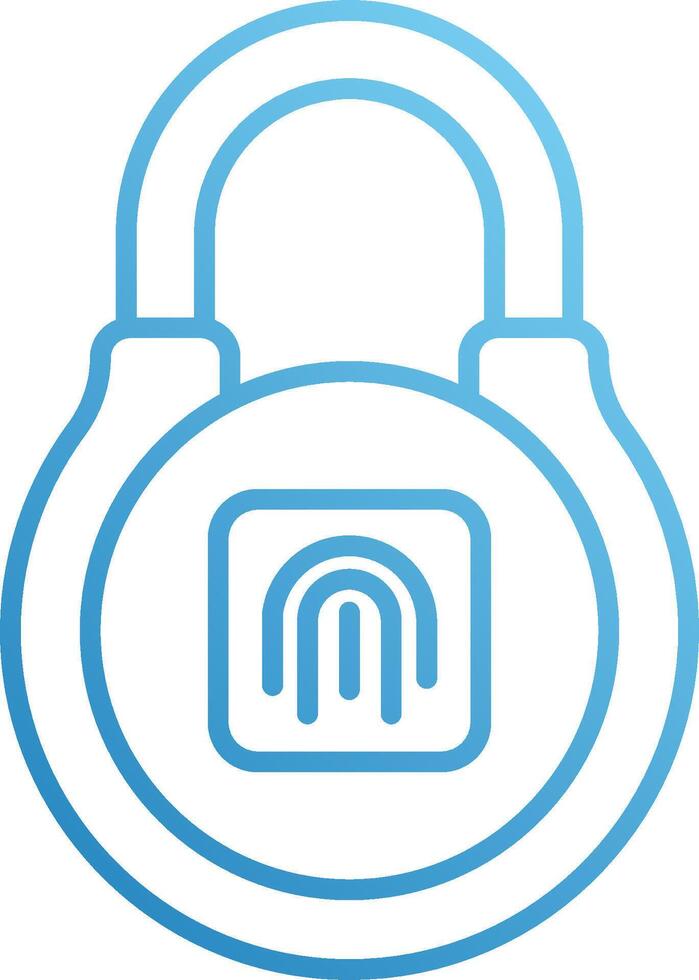 A blue lock with a square icon vector