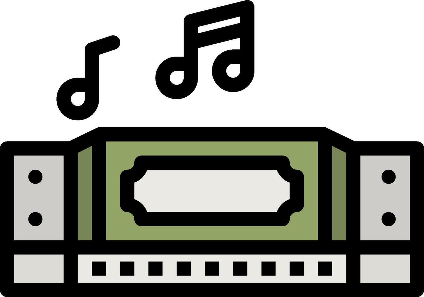 A music player with music notes and a green and white background vector