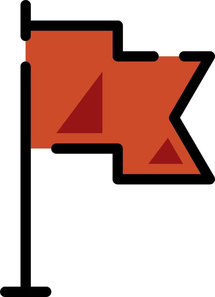 A red flag with a triangle on it vector