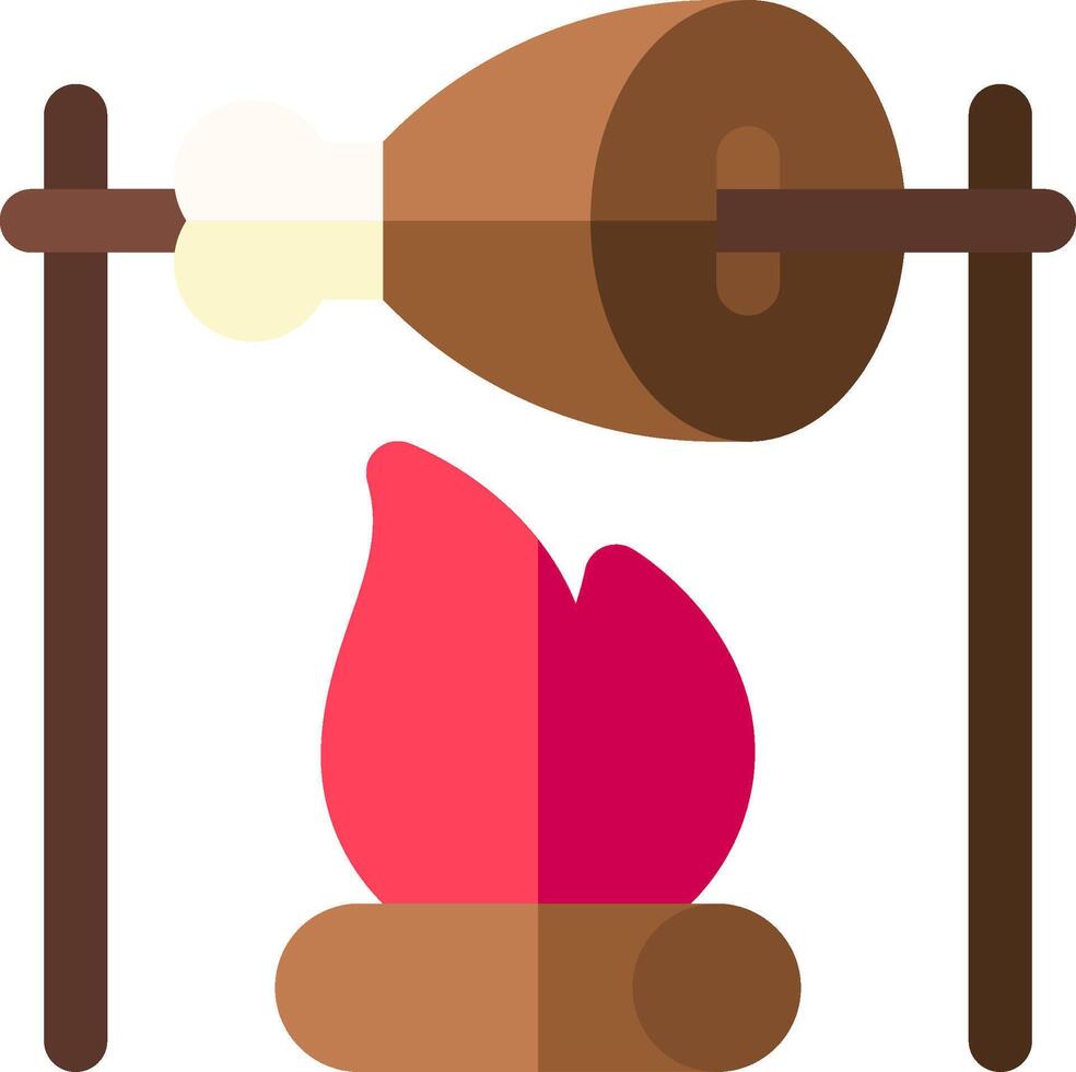A campfire with a bird on top of it vector