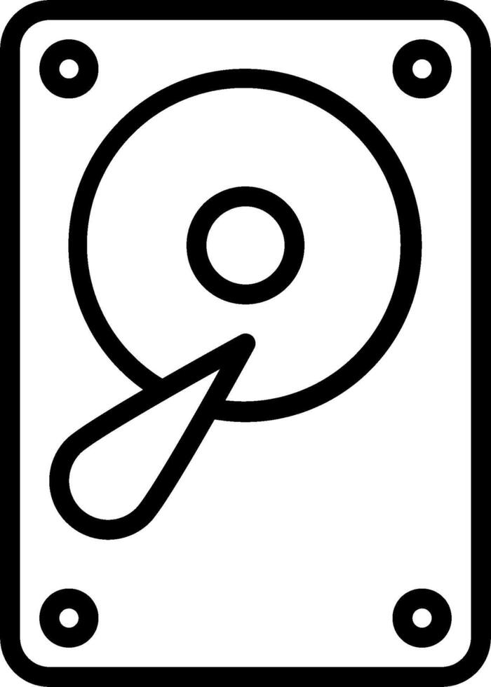 A black and white image of a hard drive vector