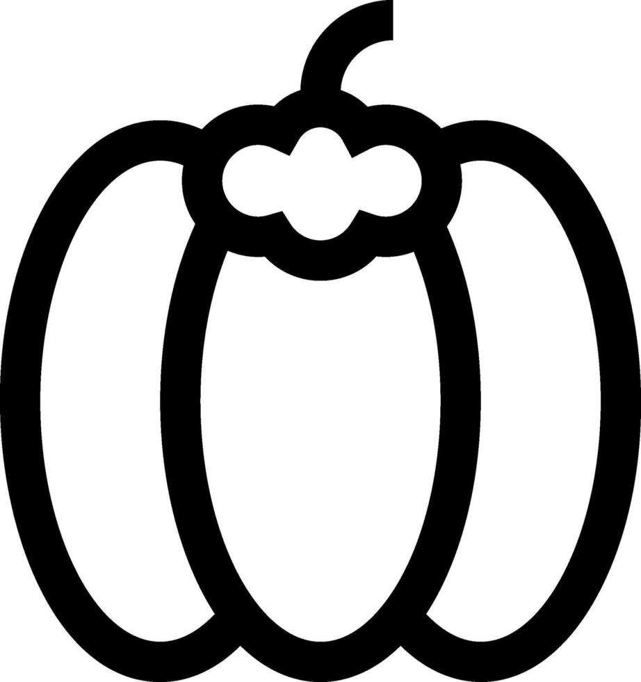 A black and white pumpkin outline on a white background vector