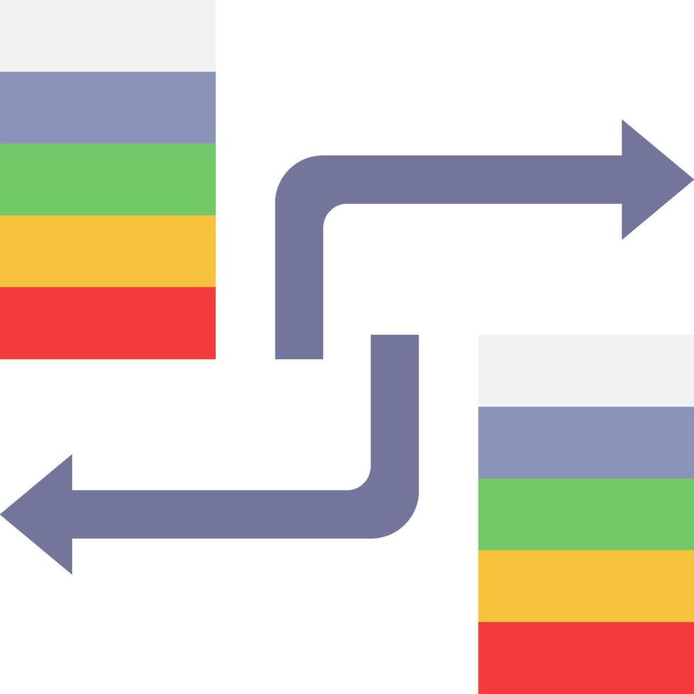 Two arrows pointing in different directions vector