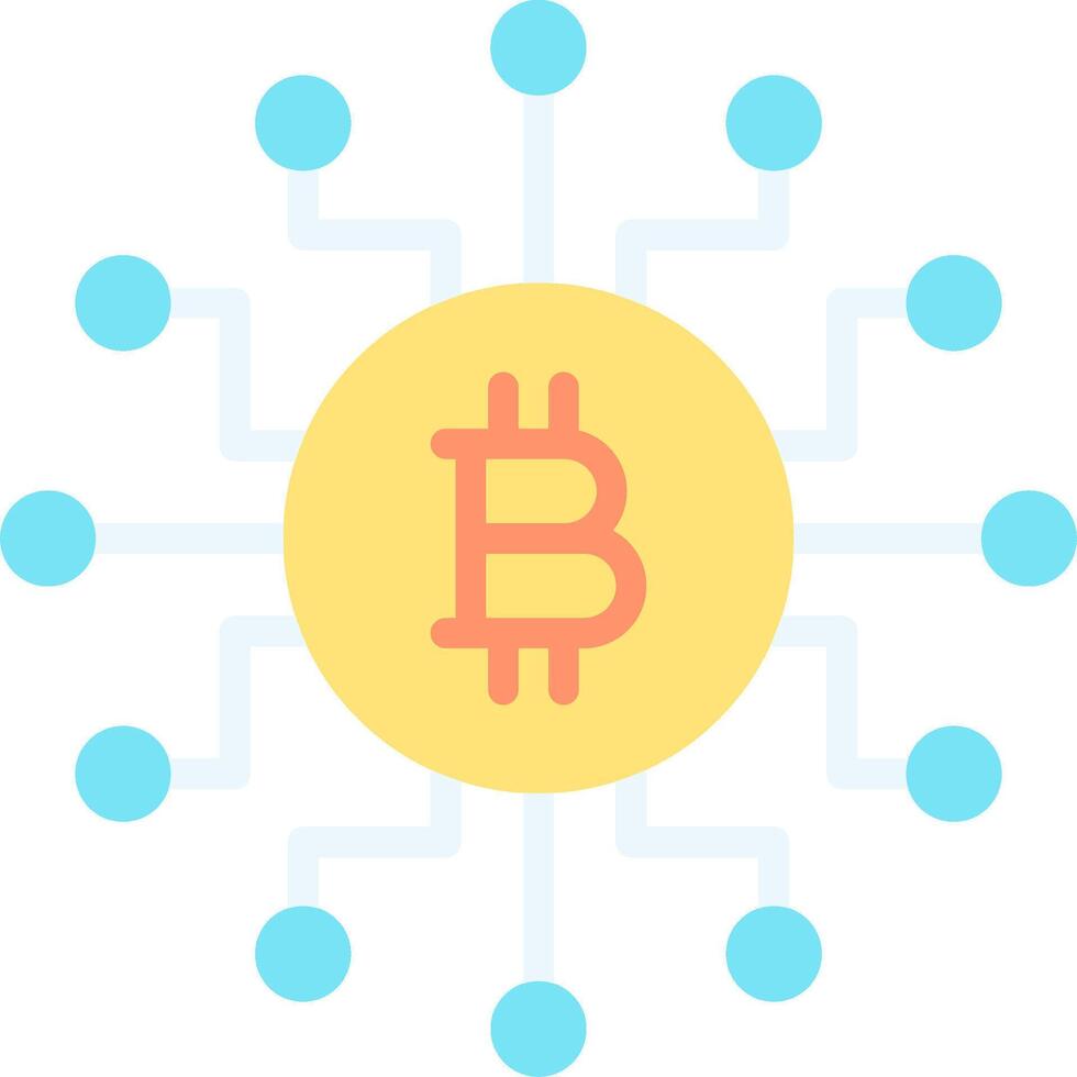 Bitcoin network with dots and circles vector