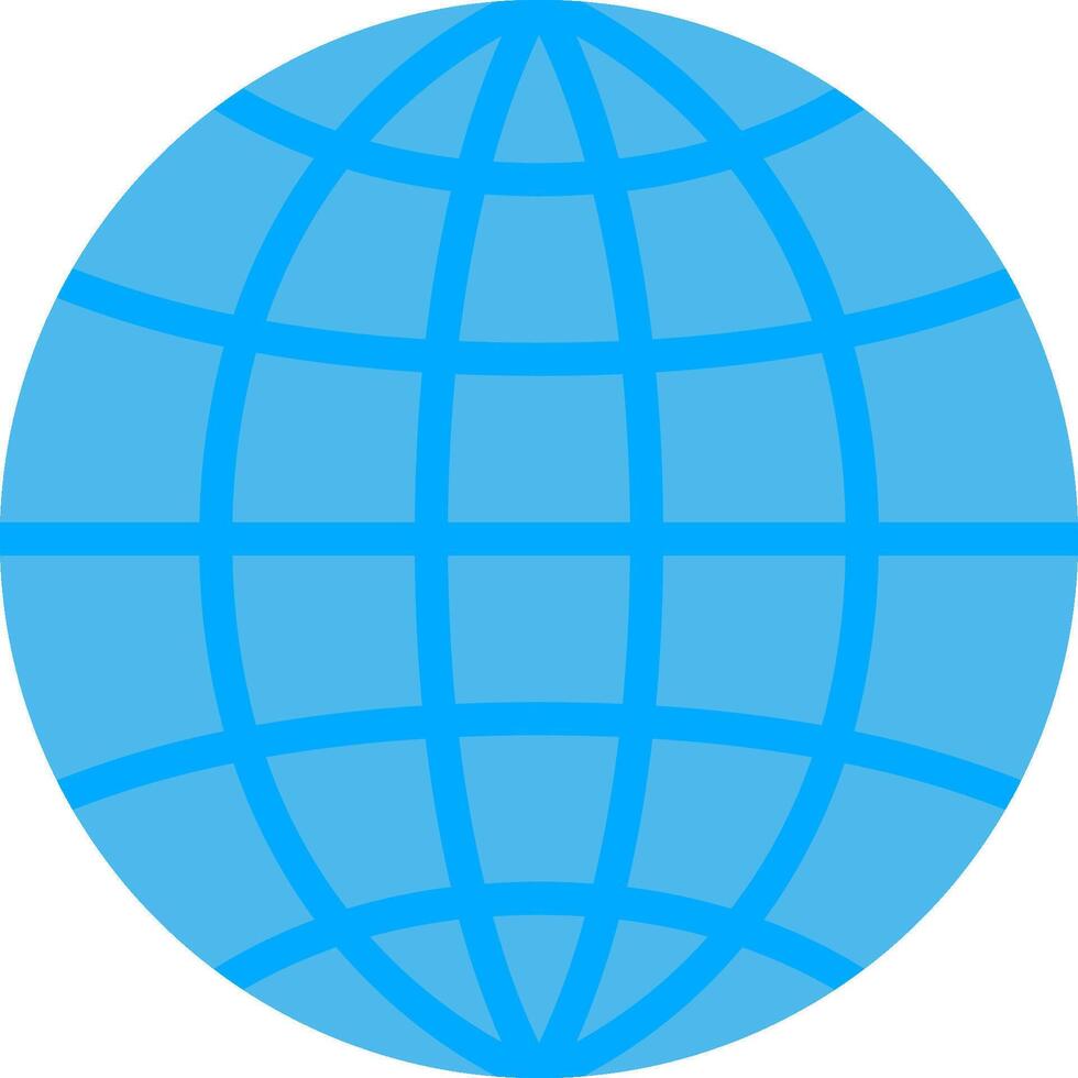 A blue globe with a grid on it vector