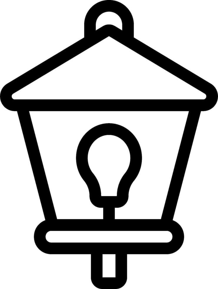 A black and white outline of a light bulb vector