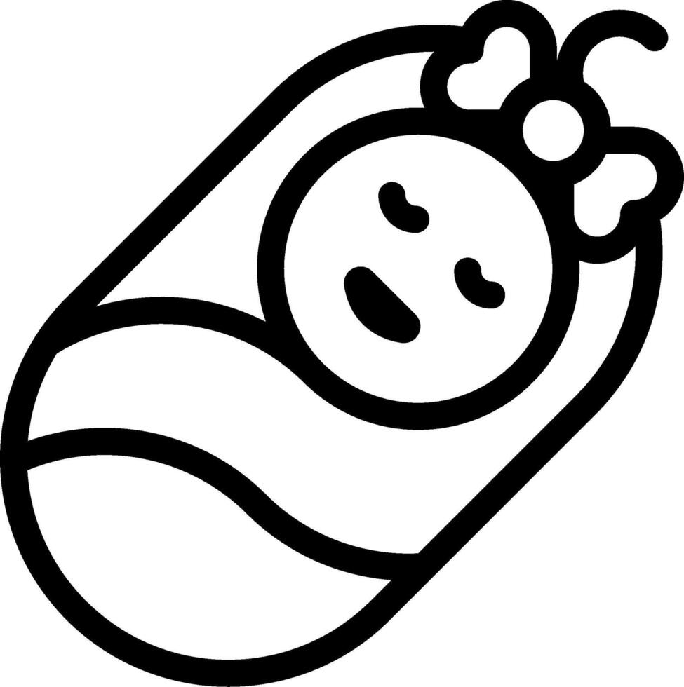 Baby in a wrap icon vector