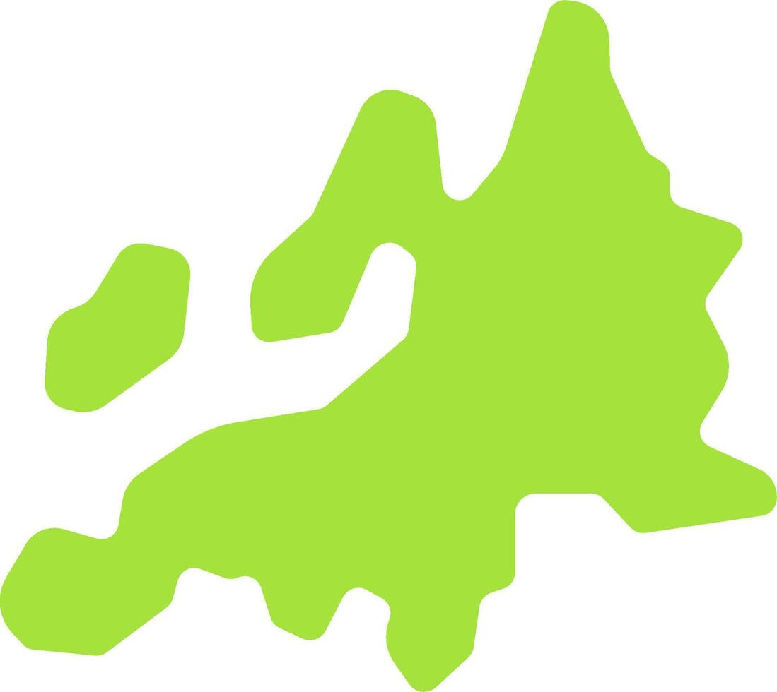 A green outline of a lake vector