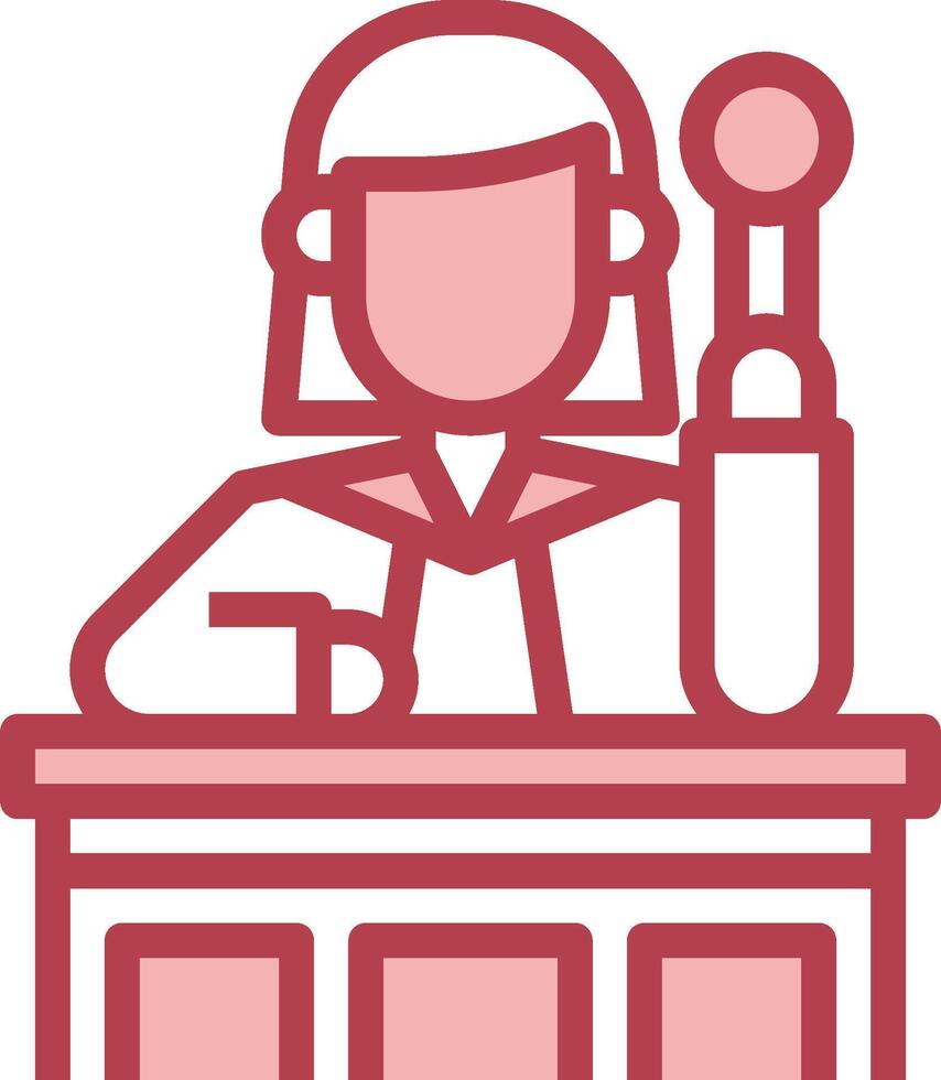 A judge sitting at a desk with a gavel vector