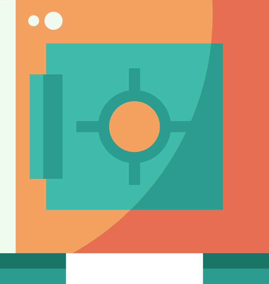 A flat icon of a safe box with a gun vector