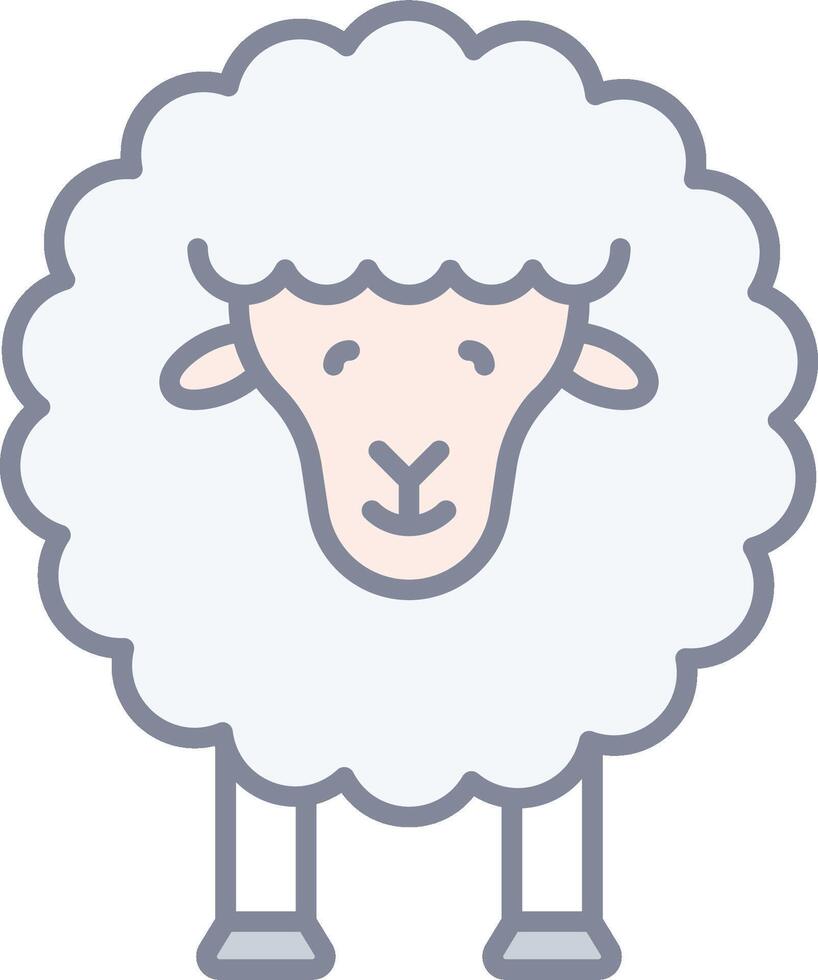 A sheep is standing in front of a white background vector