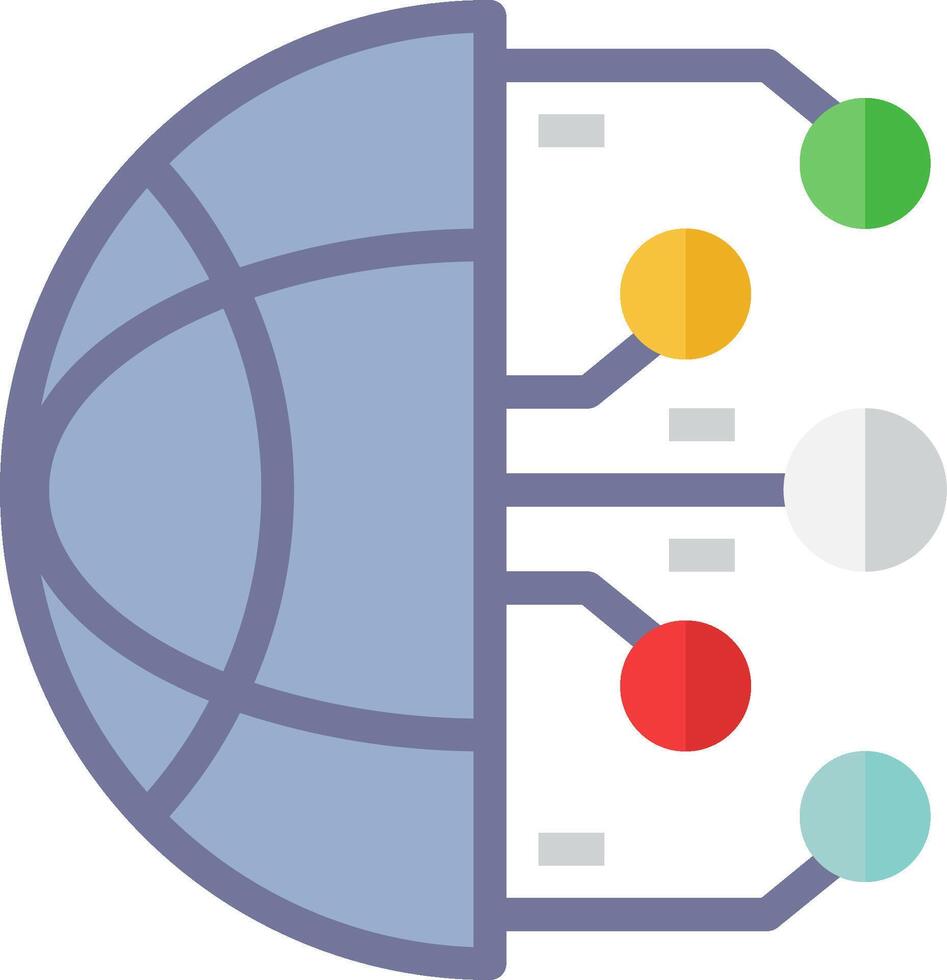 A globe with several colored dots on it vector