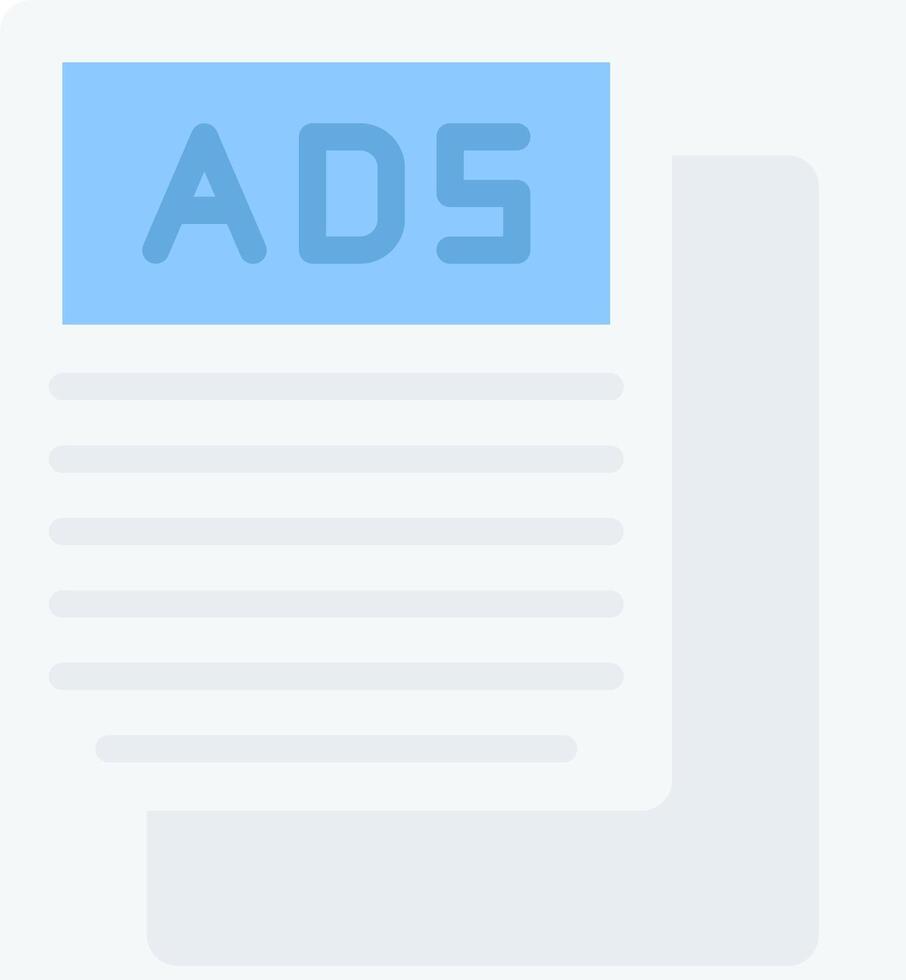 Ads on a newspaper with a blue background vector