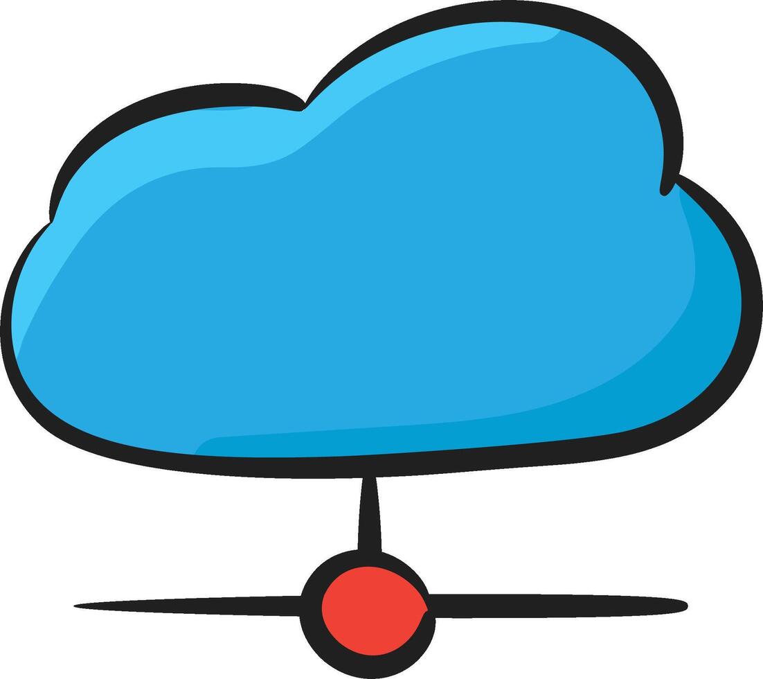 A cloud with a red dot on it vector