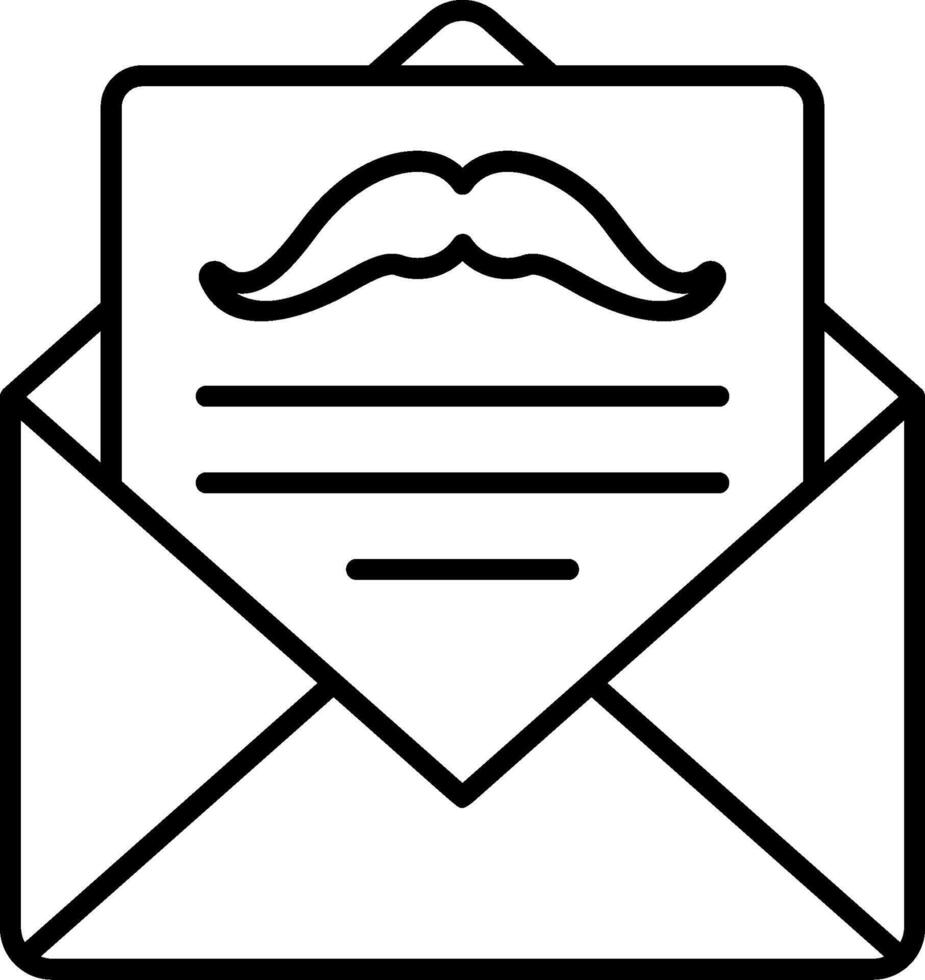 An envelope with a mustache on it vector