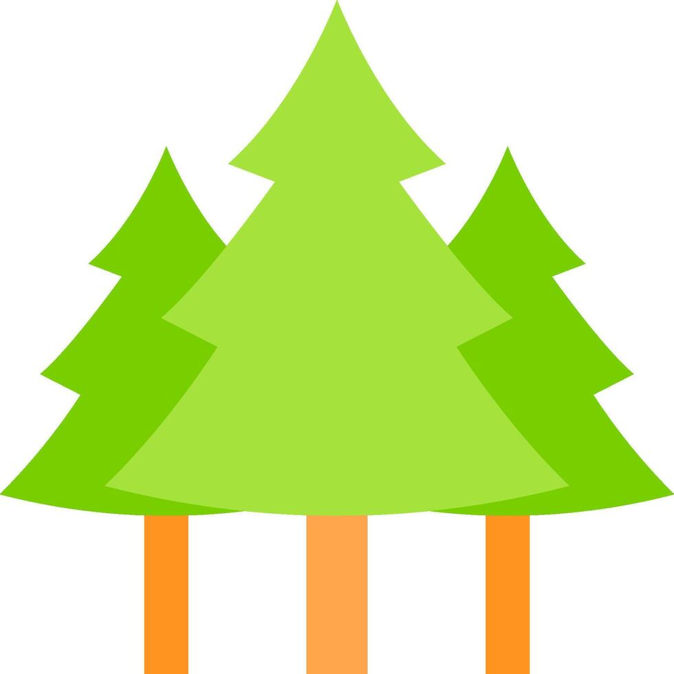 Three green trees on a white background vector